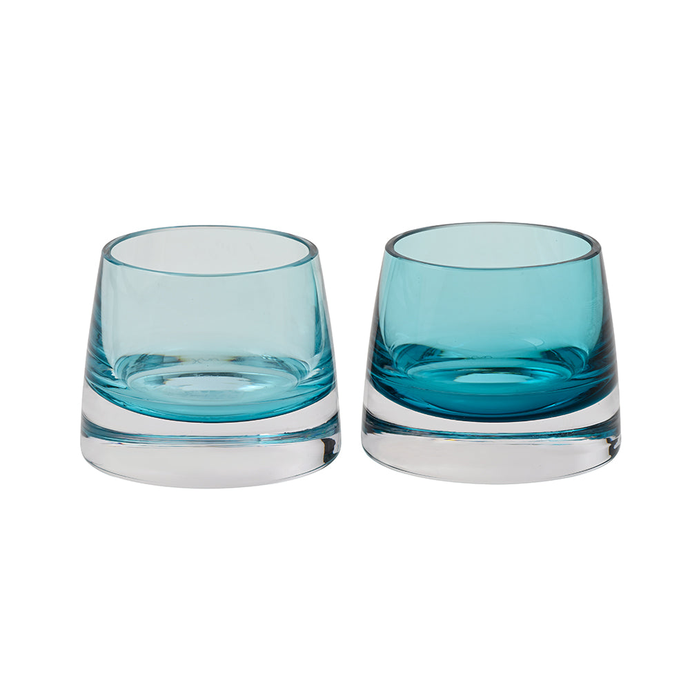 Tealight Holder Aqua Teal Large