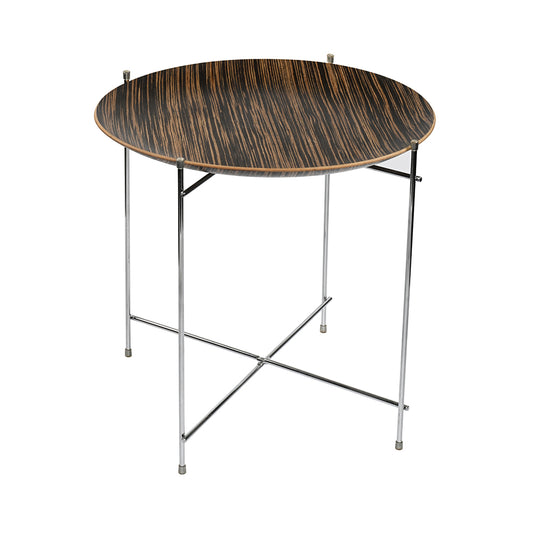 Tray Table Black Ebony Round