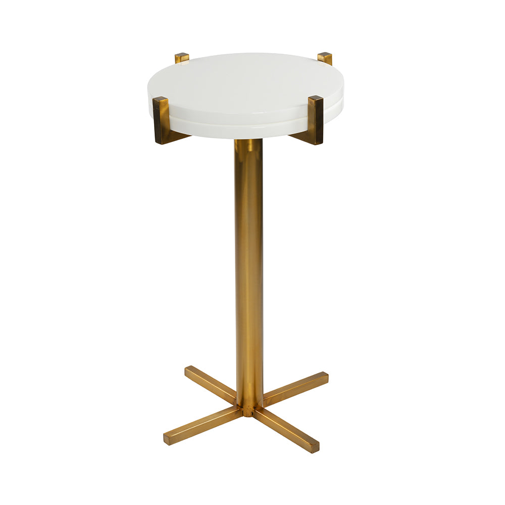 Side Table Milky White with Acrylic Top