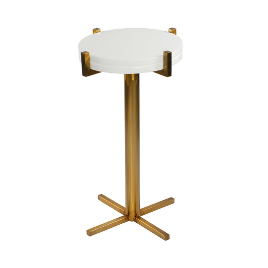 Side Table Milky White with Acrylic Top
