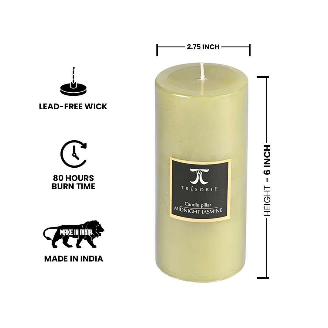 Midnight Jasmine Pillar Candle Large