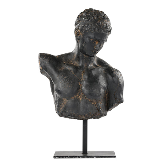 Andras Greek Bust Sculpture Black Antique