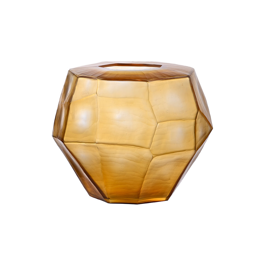 Amber Hexegon Vase