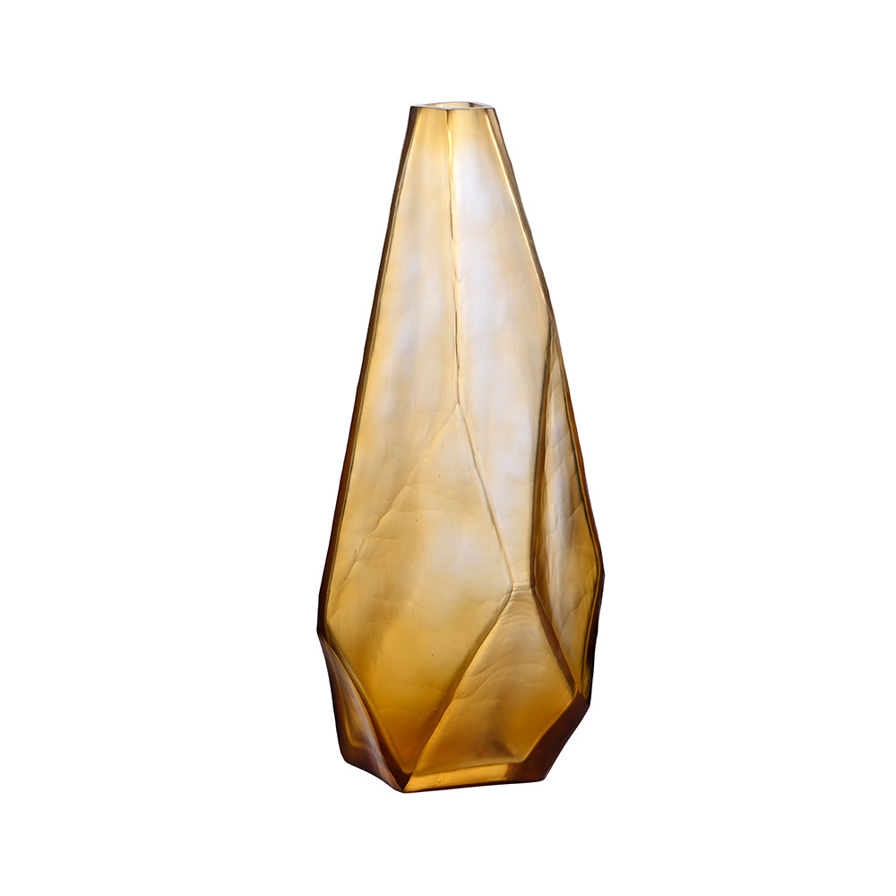 Amber Hexegon Tall Vase Small