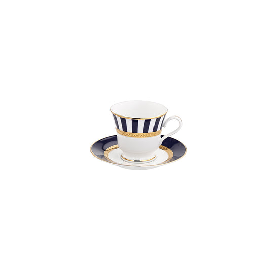 Graphic Gold Stripe Cup And Saucer Set of 12