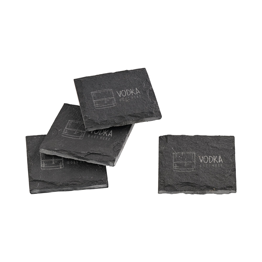 Limestone Engraved Vodka Coaster Set Of 4