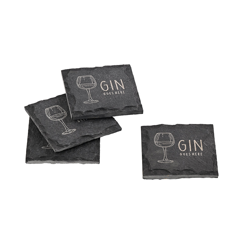 Limestone Engraved Gin Coaster Set Of 4