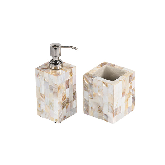 Mother Of Pearl  Bathroom Set Of 2