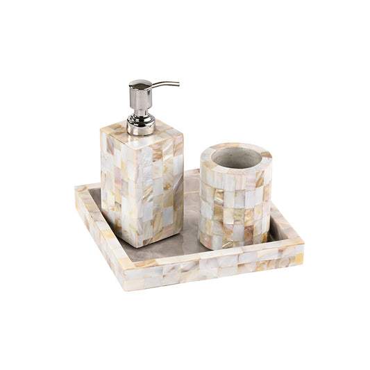 Mother Of Pearl  Bathroom Set Of 3