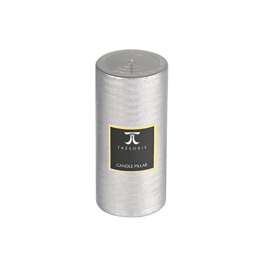 Silver Pillar Candle  Large