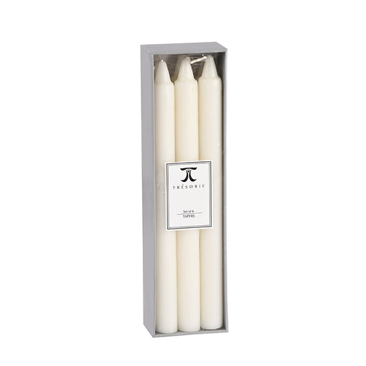 White Dinner Tapper Candle set of 6