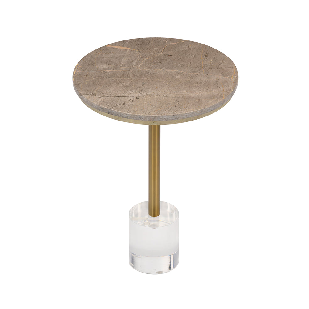 Peg Side Table White Marble with acrylic base