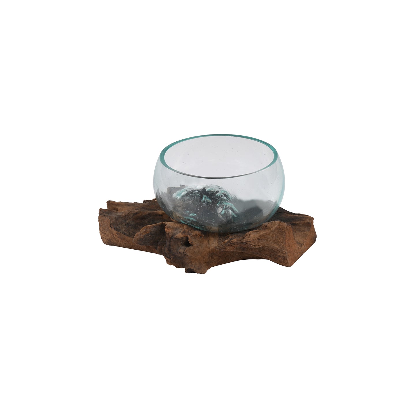 Glass Decor with Wooden Base