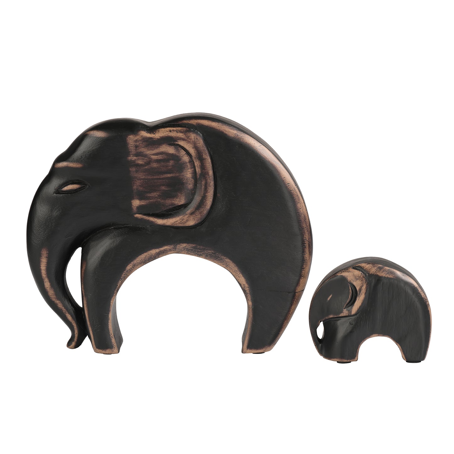 Black Elephant Artefact Set of 2