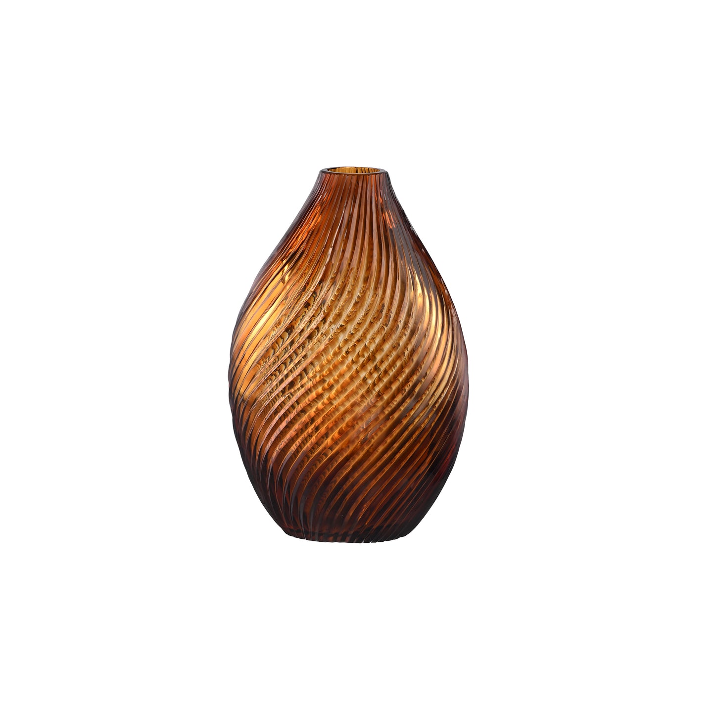Brown Spiral Cut Vase Medium