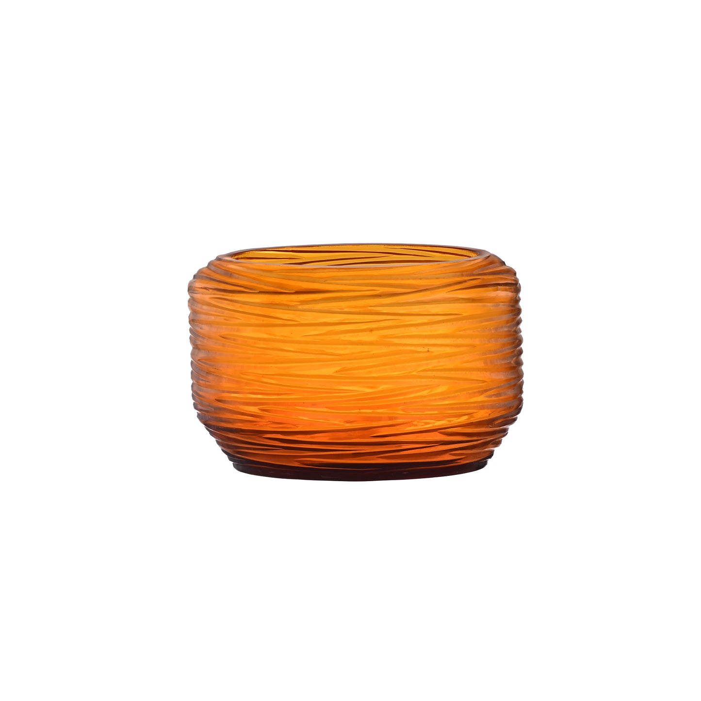 Amber Lotus Cut Vase