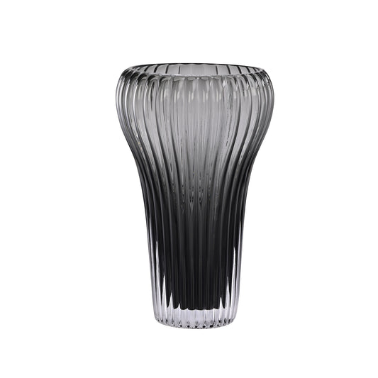 Ribbed Black Vase