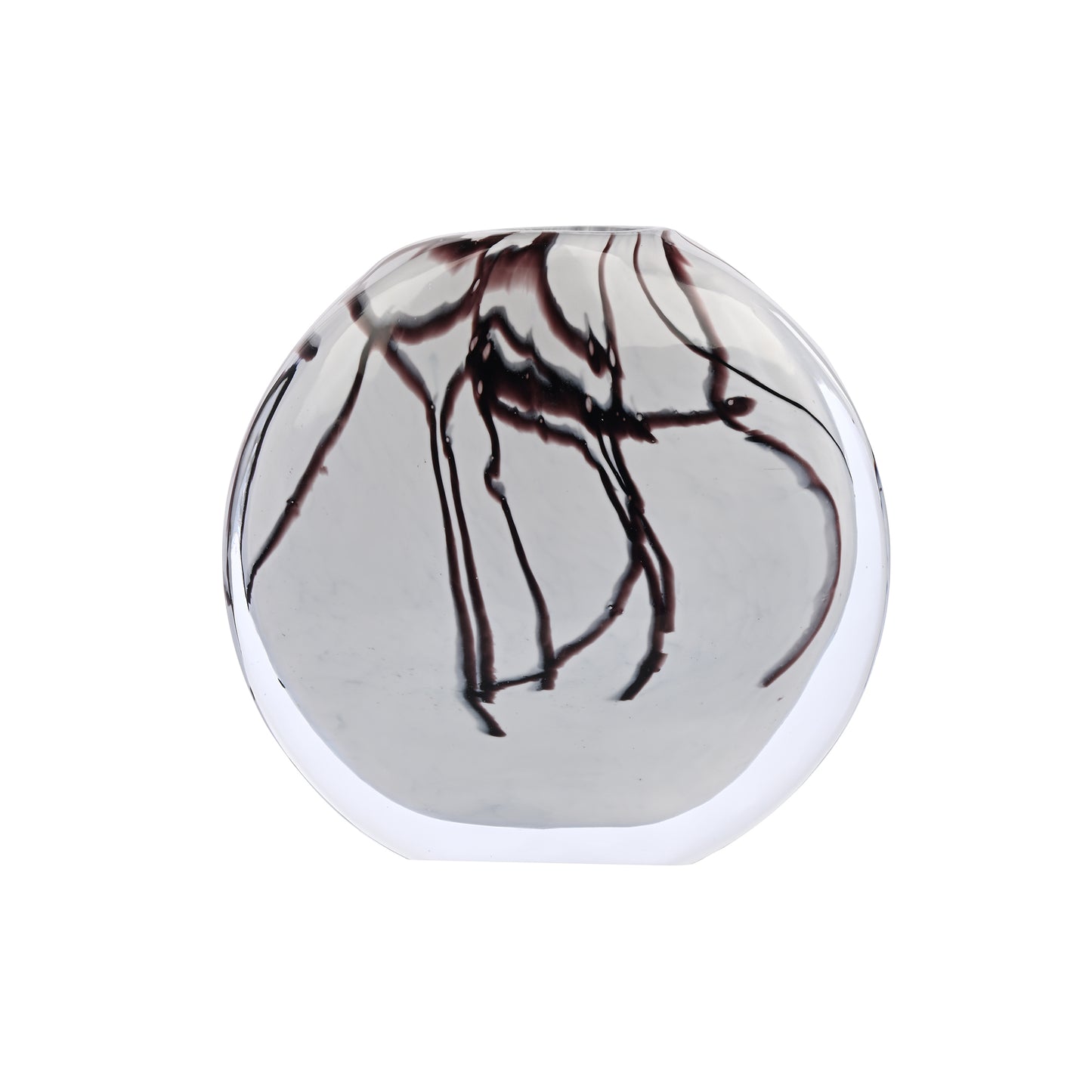 White With Black Swril Vase Medium