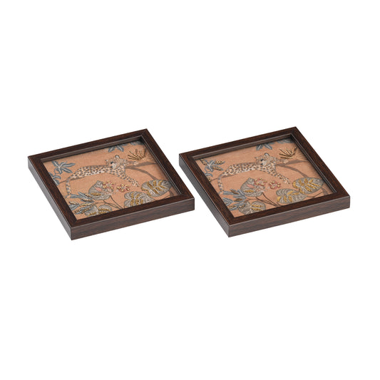 Cheetah Peepal Coaster Set of 2