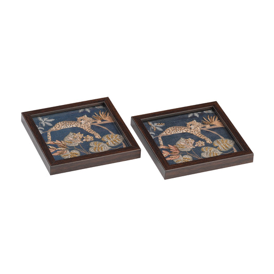 Cheetah Peepal Coaster Set of 2