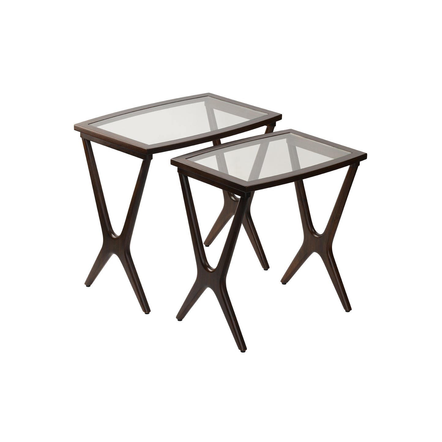 Nest Of 2 Table with Glass Top