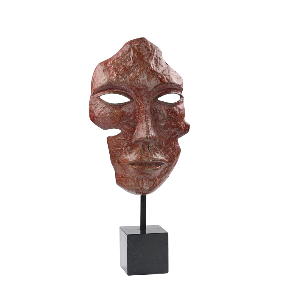 Rust Face Mask on Granite Base