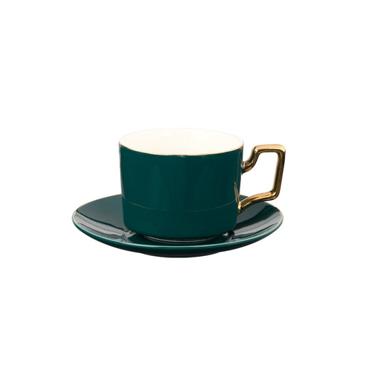 Aristocatic Cup and Saucer Deep Emerald Green 12 Pcs