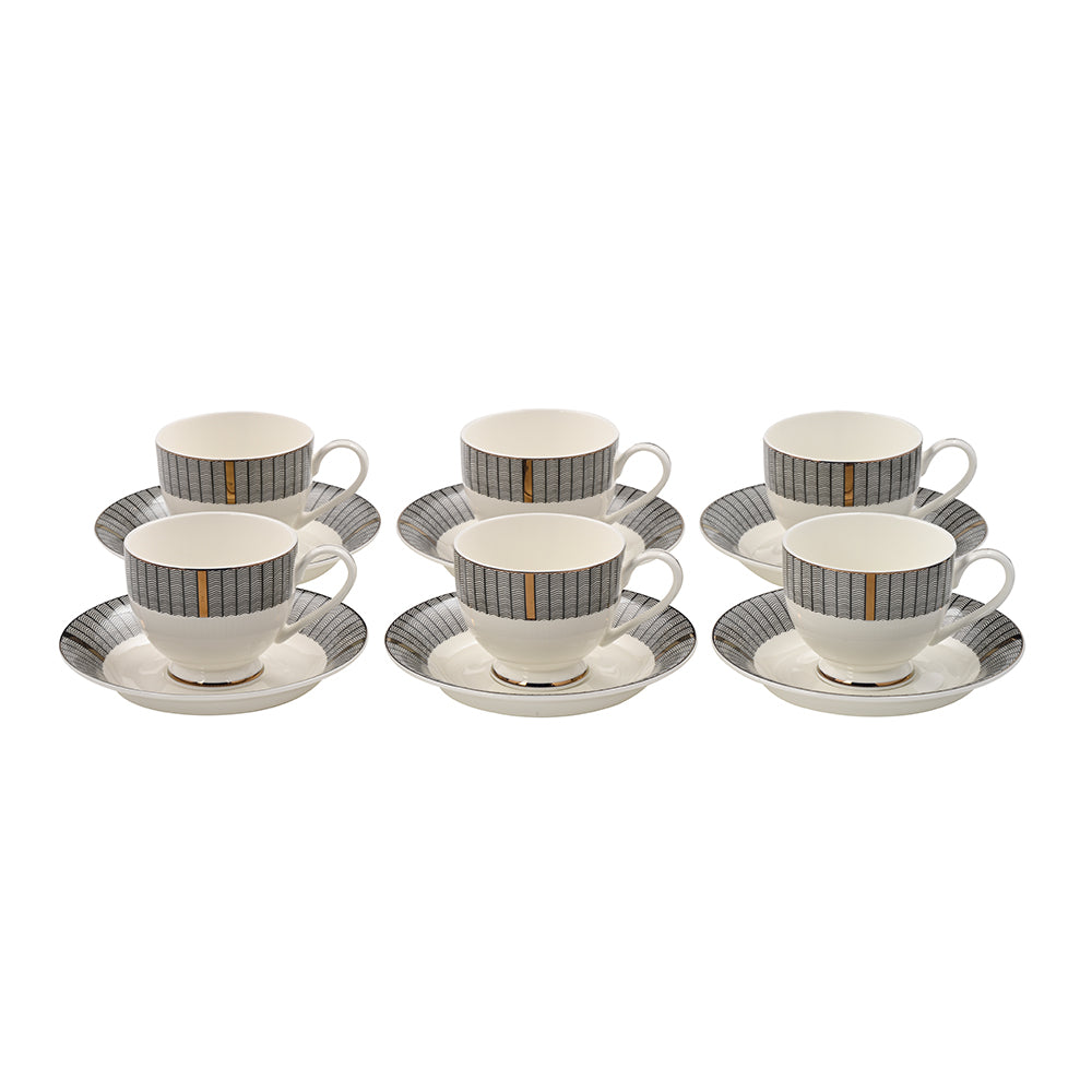 Chevron Cup And Saucer Set of 12