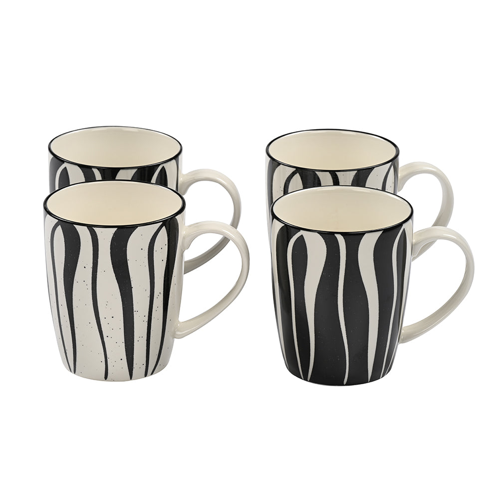 Zebra Print Mug Set of 4