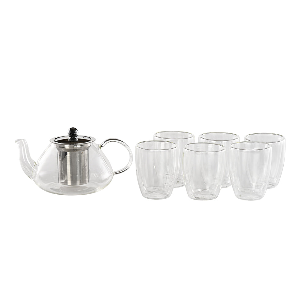 Glass Teapot with Infuser Set of 7