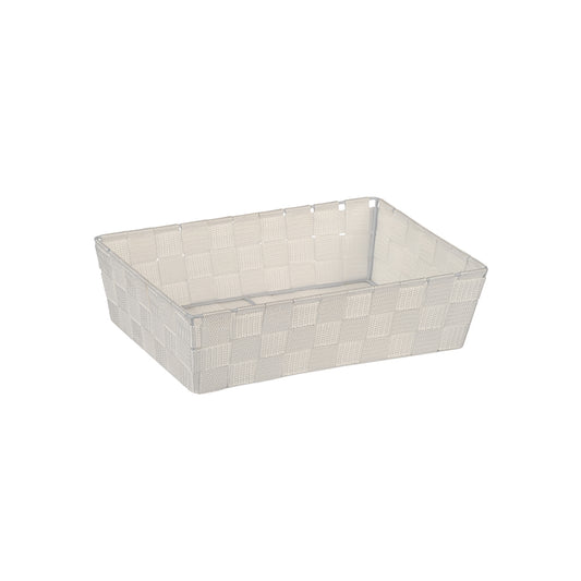 Alvaro White Rectangular Basket Large