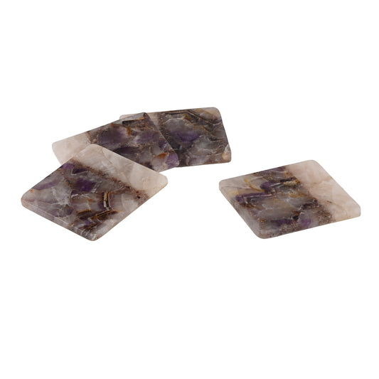 Amethyst Agate Square Coaster Set of 4