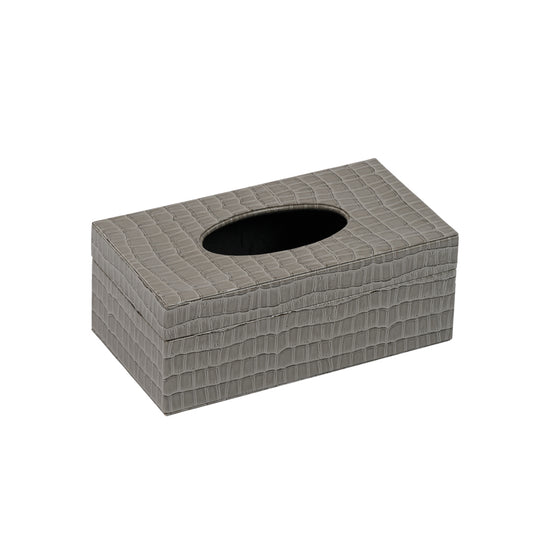 Tissue Box Faux Croc Grey