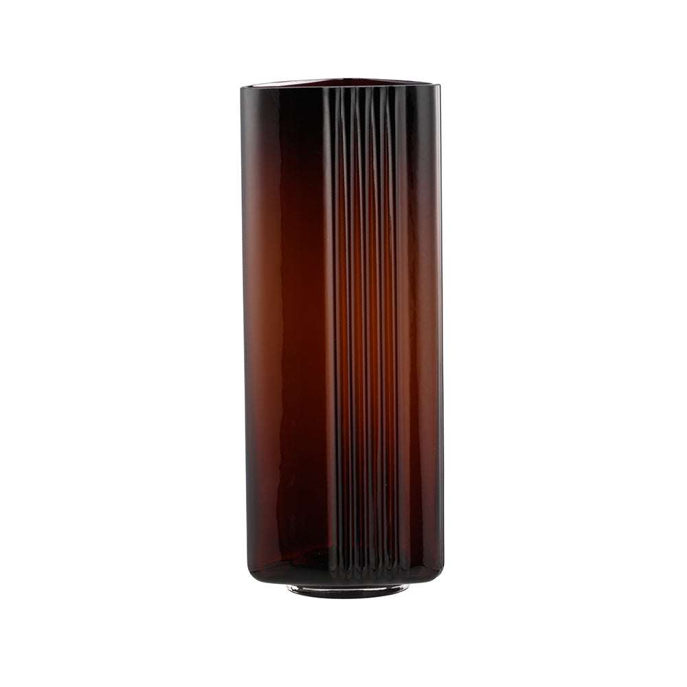 Lined Vase Dark Brown