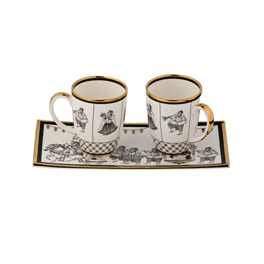 Gift Set - Byah Cookie plate and 2 coffee Mugs