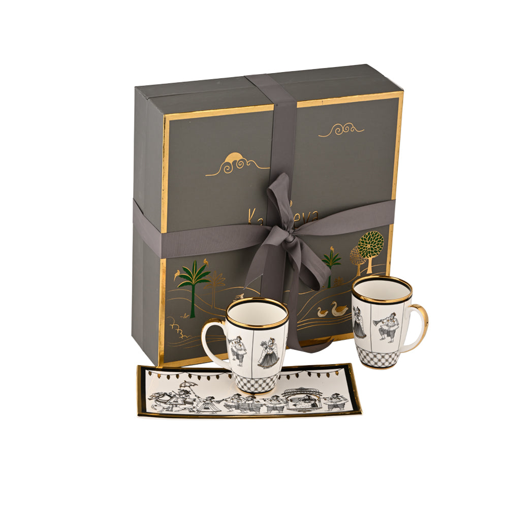 Gift Set - Byah Cookie plate and 2 coffee Mugs