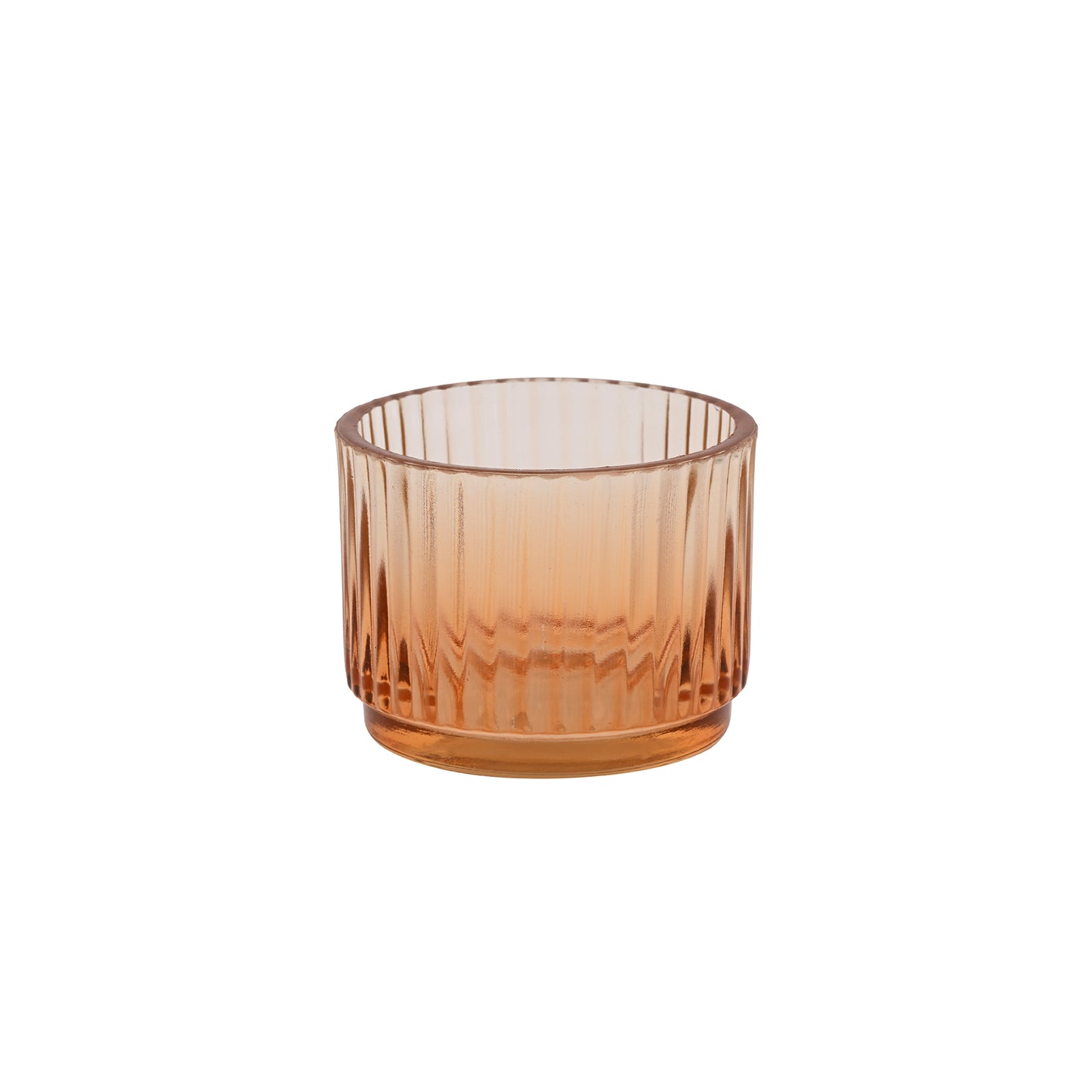 Peach Lined Glass Votive