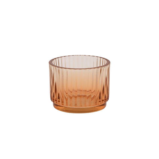 Peach Lined Glass Votive