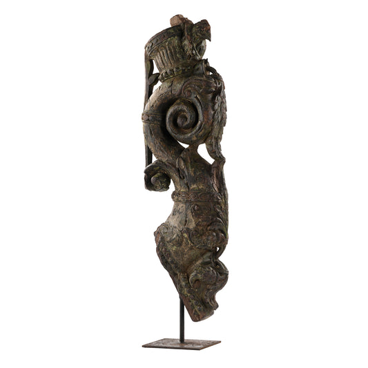 Wooden Artefact on Iron Stand