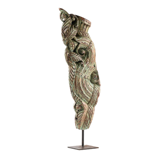 Wooden Artefact on Iron Stand