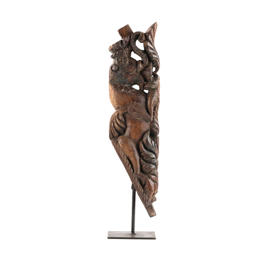 Wooden Artefact on Metal Stand