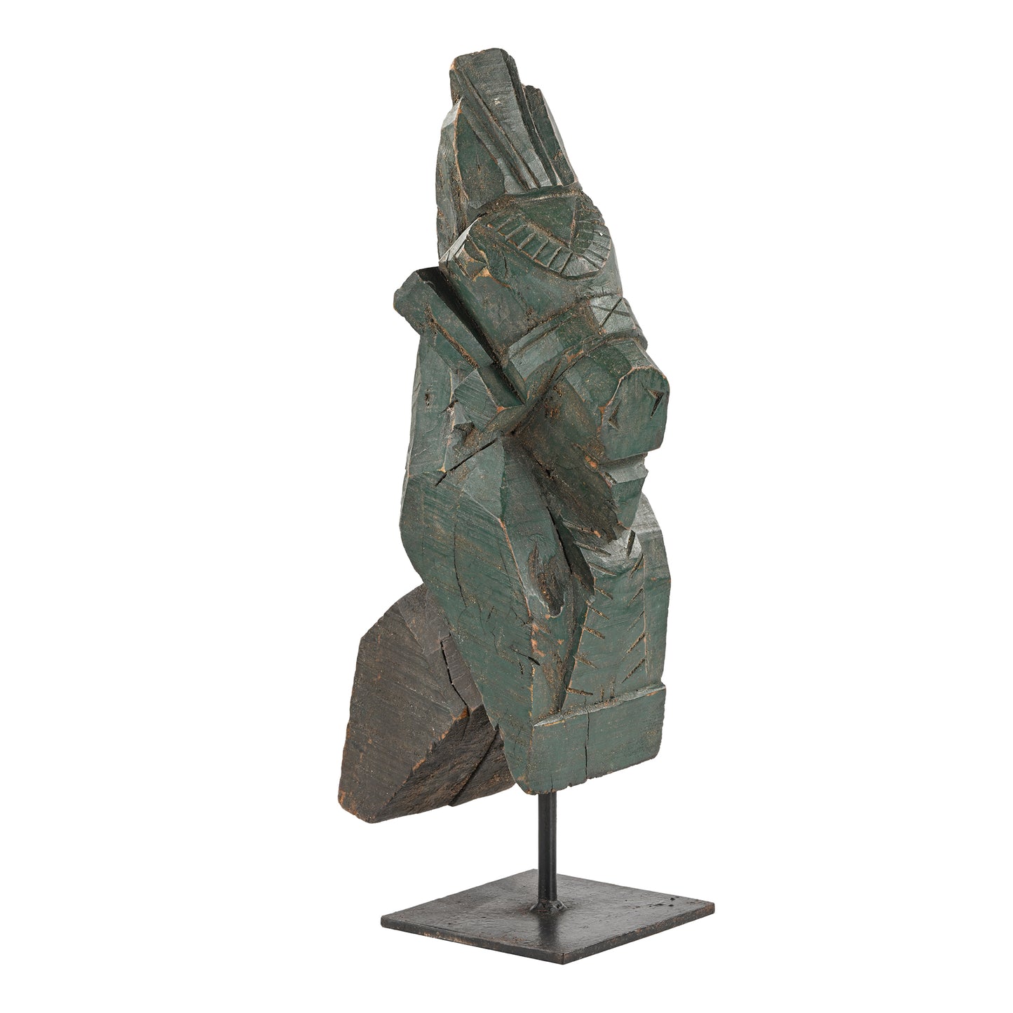 Wooden Horse On Iron Stand