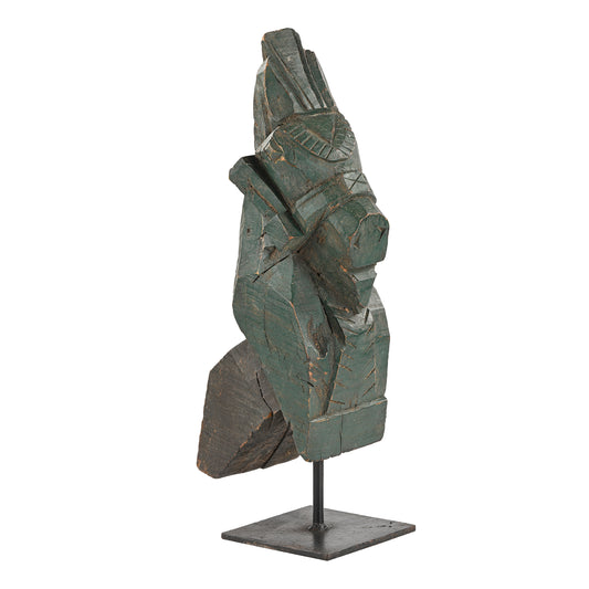 Wooden Horse On Iron Stand