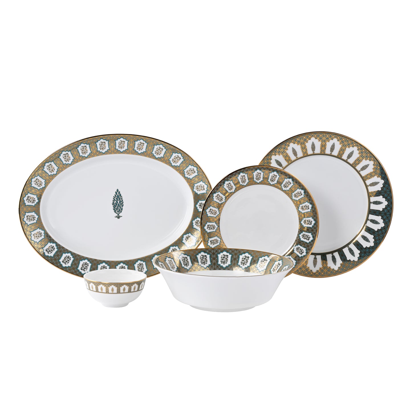 Chinar Dinner Set Blue 21 pcs