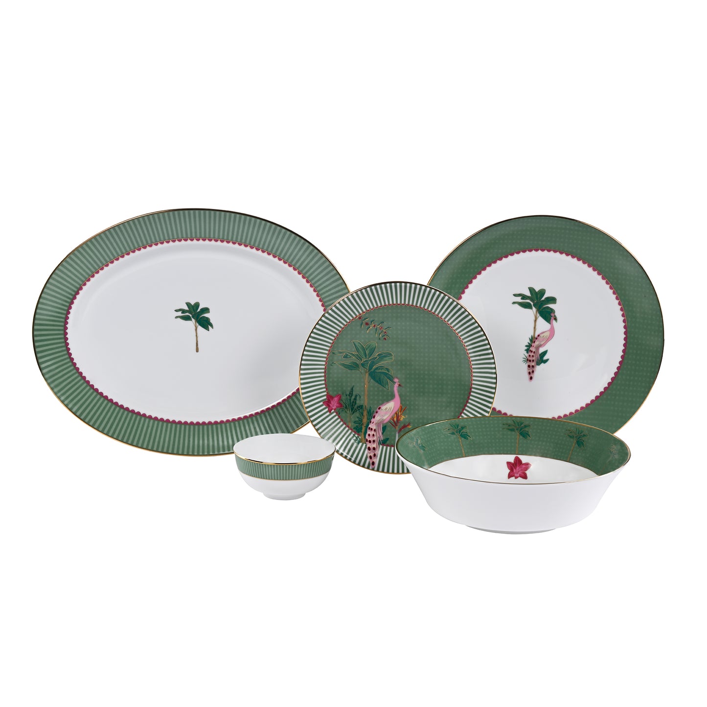 Mayura Green Dinner Set 21 pcs