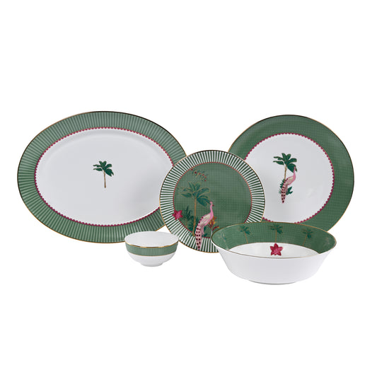 Mayura Green Dinner Set 21 pcs