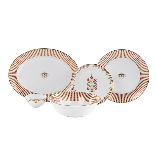Kokanadam Red Dinner Set 21 pcs