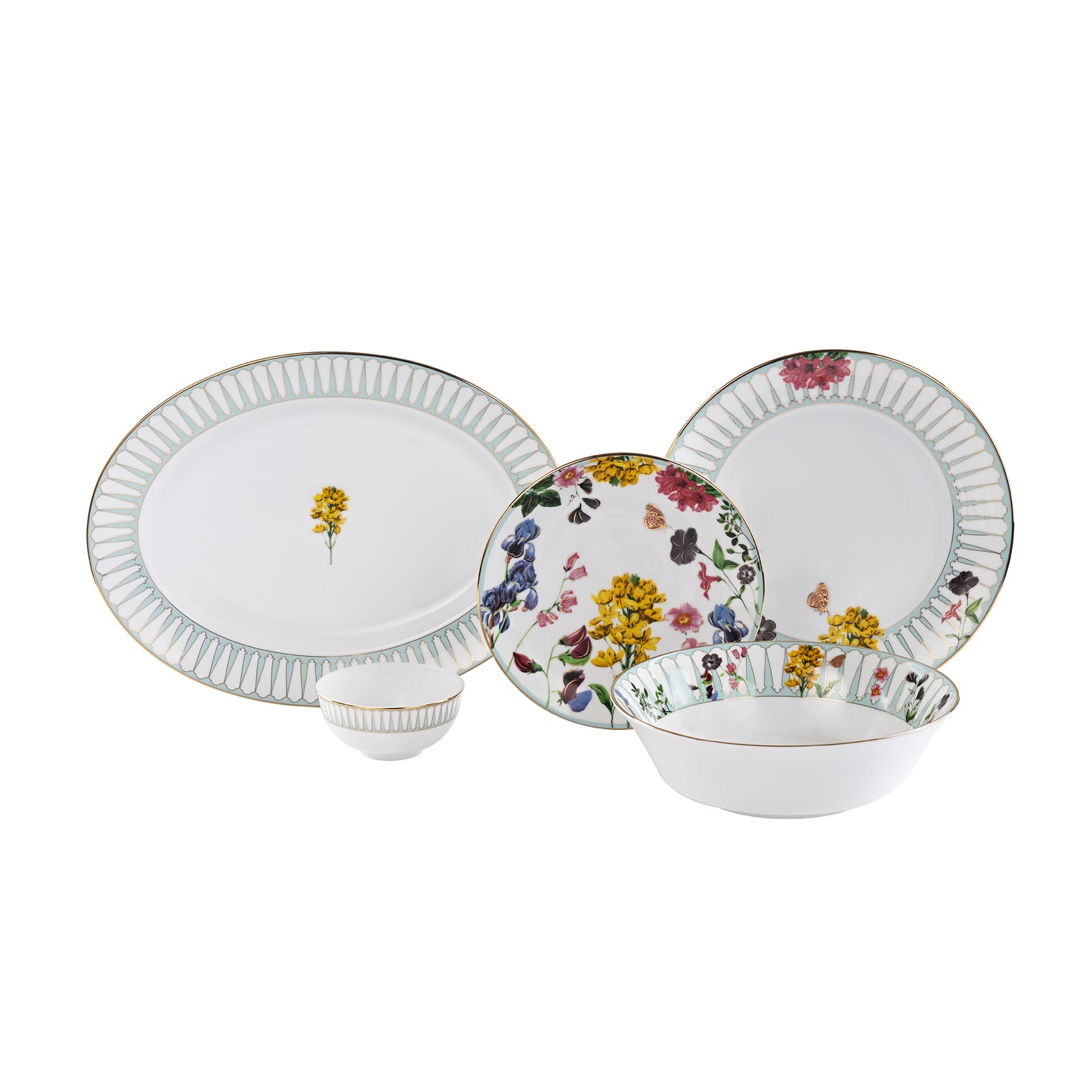 Basant Yellow Dinner Set 21 pcs
