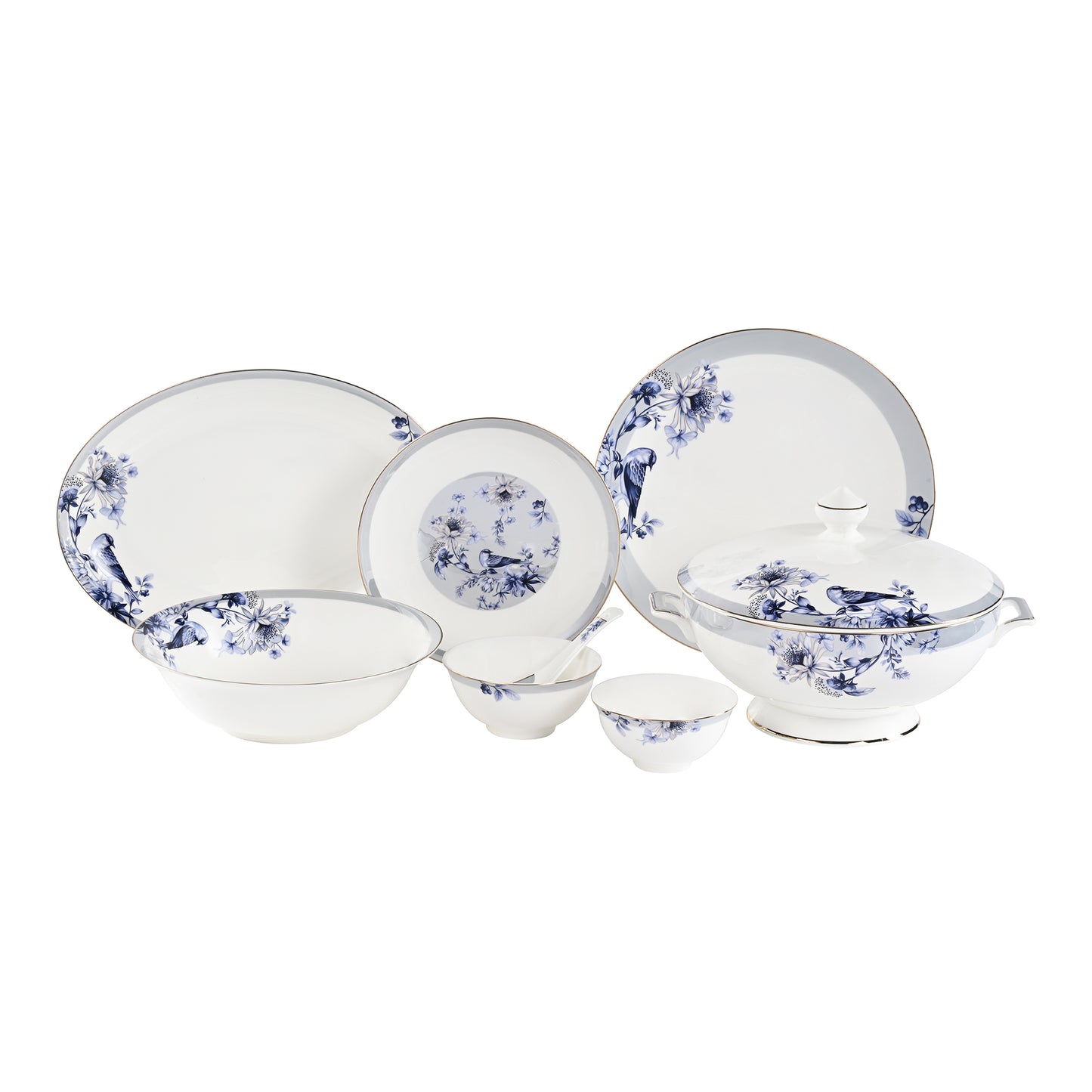 Blue Dinner Set 35 Pcs