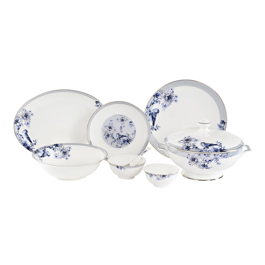 Blue Dinner Set 35 Pcs